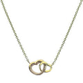 9K Yellow Gold Twin Rounded Heart Ladies Necklace