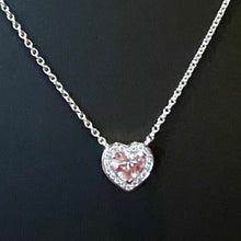 Load image into Gallery viewer, GIA Faint Pink Heart Diamond Pendant Necklace - VS1