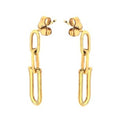 9K Yellow Gold U Link Drop Earrings