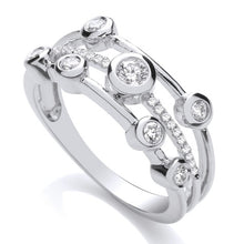 Load image into Gallery viewer, 9K White Gold Diamond Bubble Ring 0.33 Carat 