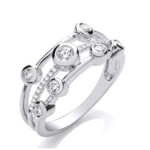 Load image into Gallery viewer, 9K White Gold Diamond Bubble Ring 0.33 Carat 