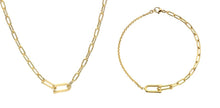 Load image into Gallery viewer, 9K Yellow Gold U Link Pendant Necklace &amp; Bracelet Set