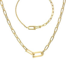 Load image into Gallery viewer, 9K Yellow Gold U Link Pendant Necklace &amp; Bracelet Set