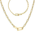 9K Yellow Gold U Link Pendant Necklace & Bracelet Set