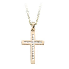 Load image into Gallery viewer, Yellow Gold Diamond Cross Pendant Necklace