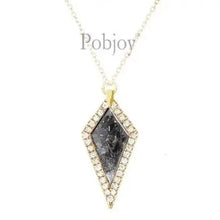 Load image into Gallery viewer, Salt &amp; Pepper Kite Diamond Pendant Necklace