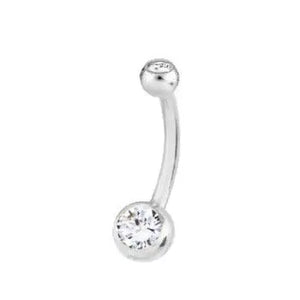 Lab Diamond Belly Ring Twin Solitaires 1.00 Carat