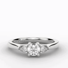 Load image into Gallery viewer, Round Brilliant Cut With Pear Cut Side Stones