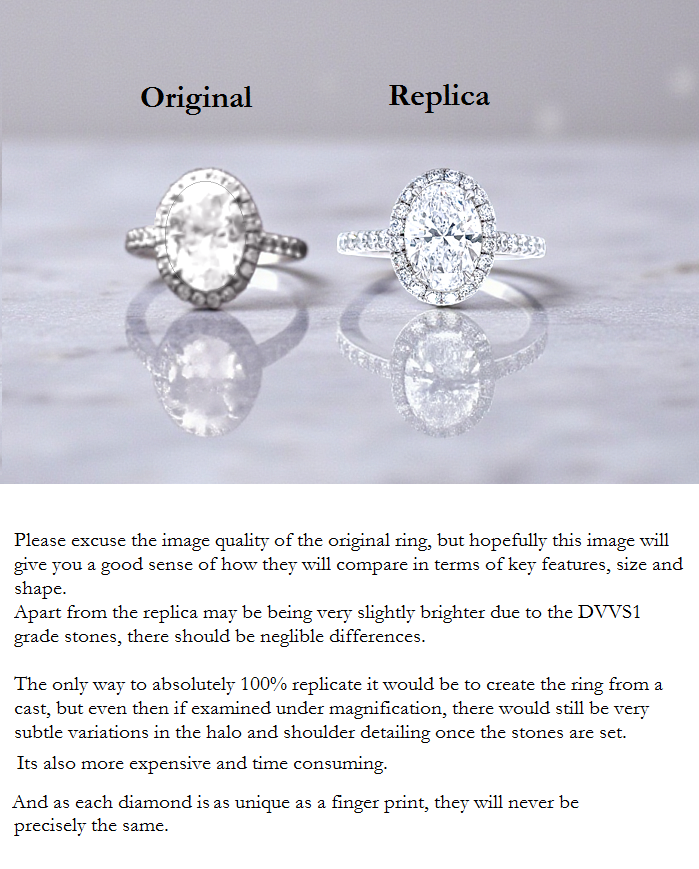 Bespoke Oval Lab Diamond & Halo Ring  - 40% Part Payment - Pobjoy Diamonds