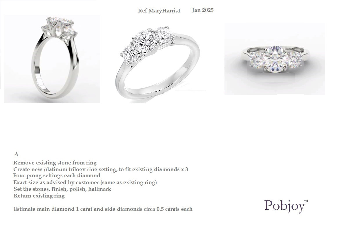 Platinum Trilogy Ring Special Order - Pobjoy Diamonds