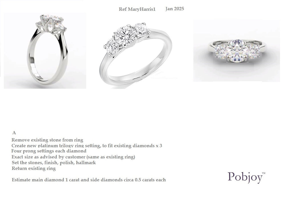 Platinum Trilogy Ring Special Order - Pobjoy Diamonds