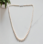 Graduated Freshwater White Pearl & Silver Necklace