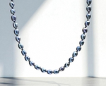Blue, Grey & Lilac Oval Baroque Pearl Necklace - Pobjoy Diamonds