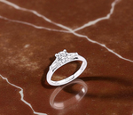 Platinum Solitaire & Baguette Diamond Engagement Ring 1.50 Carats