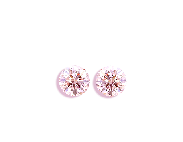 9K Gold 0.74 Carat Lab Grown Fancy Pink Diamond Stud Earrings - Pobjoy Diamonds