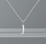 9K White Gold Initial Pendant - Pobjoy Diamonds