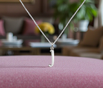 9K White Gold Initial Pendant - Pobjoy Diamonds