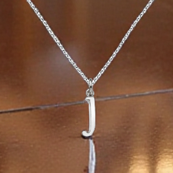 9K White Gold Initial Pendant. Pobjoy Diamonds