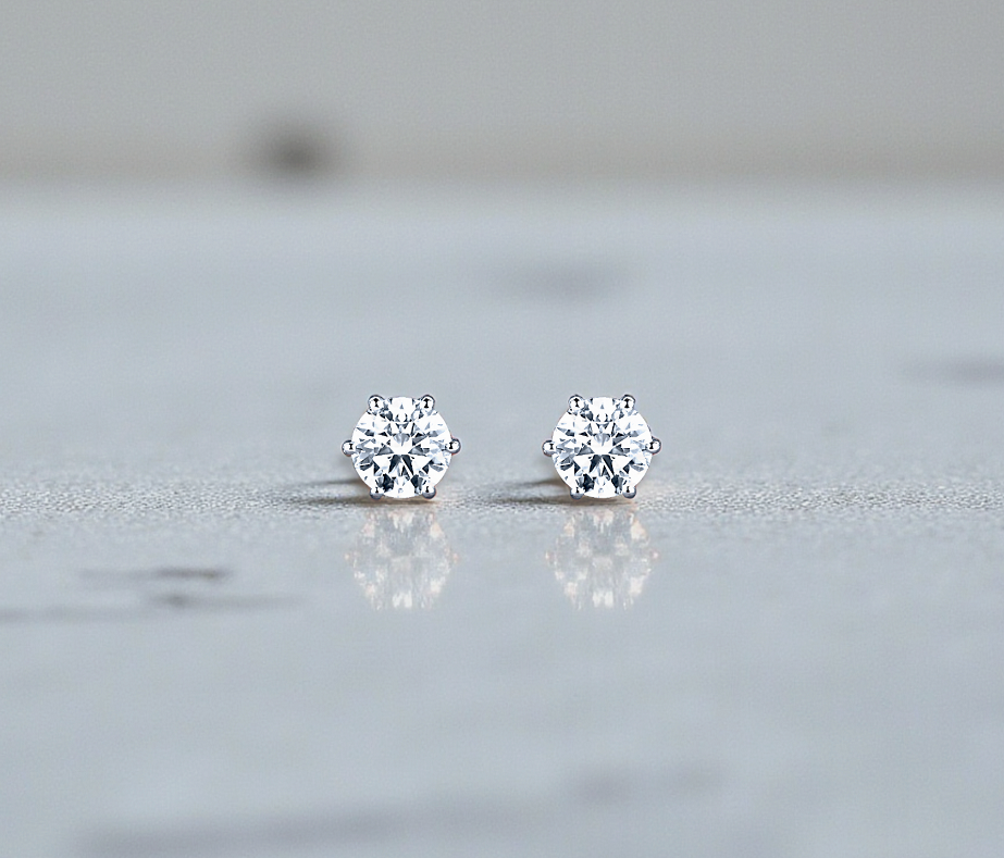 18K White Gold 2.00 Carat Solitaire Diamond Stud Earrings - Options - Pobjoy Diamonds