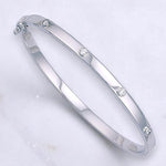 White Gold Ladies Studded Diamond Hinged Bangle 0.24 Carat