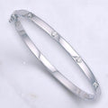 White Gold Ladies Studded Diamond Hinged Bangle 0.24 Carat