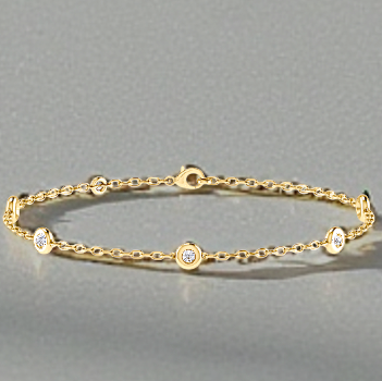 18K Gold Six Diamond Bracelet - Options