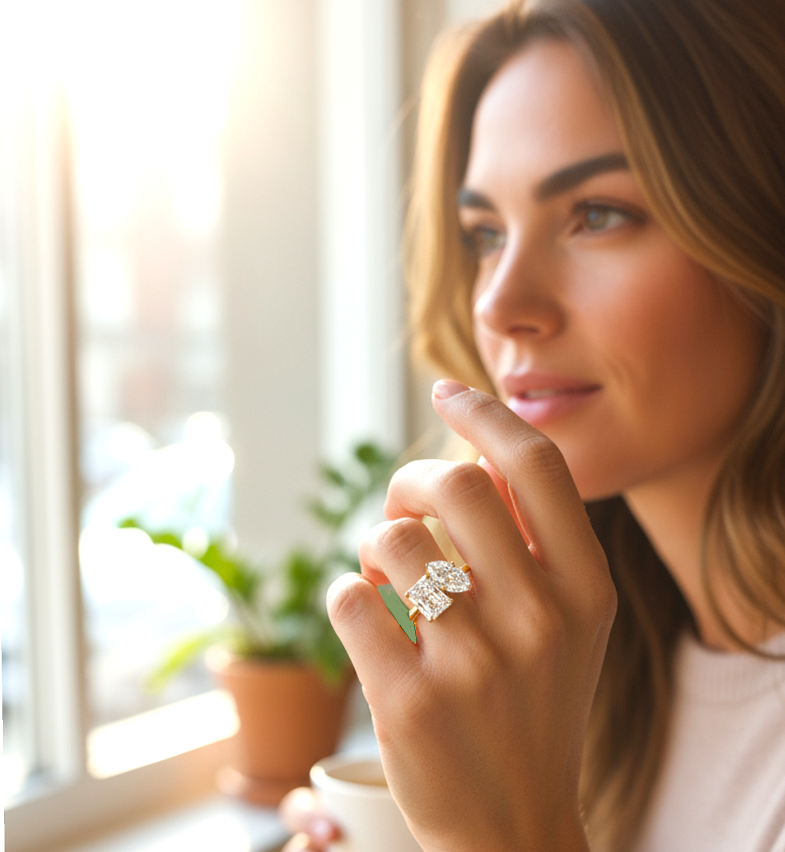 Toi Et Moi Diamond Engagement Ring. Pobjoy Diamonds