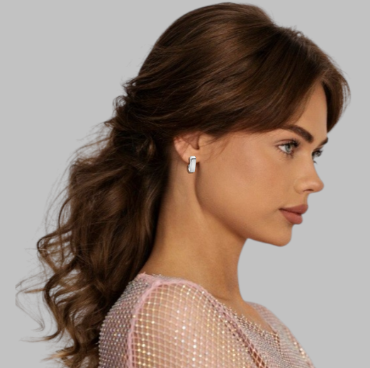Sterling Silver Chunky Square Hoop Earrings - Pobjoy 