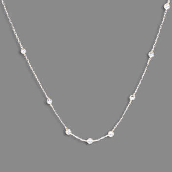 9K Gold Two Feet of Lab Grown Diamonds Necklace -1.54 Carats - Pobjoy Diamonds