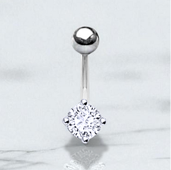 Titanium Half Carat Lab Diamond Belly Piercing. Pobjoy