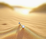 Titanium One Carat Lab Diamond Belly Ring - Pobjoy Diamonds