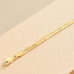 9K Yellow Gold Ladies Paper Clip Neck Chain 3.3mm