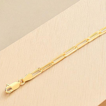 9K Yellow Gold Ladies Paper Clip Neck Chain 3.3mm
