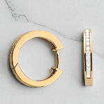 9K Yellow Gold Channel Set Diamond Earrings 0.50 CTW - Pobjoy Diamonds