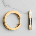9K Yellow Gold Channel Set Diamond Earrings 0.50 CTW - Pobjoy Diamonds