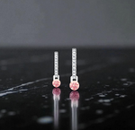 18K Gold & Pink Lab Diamond Hoop Drop Earrings - Options - Pobjoy Diamonds