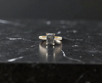 Salt & Pepper Emerald Cut Diamond Shoulder Ring 1.88 Carat - Pobjoy Diamonds