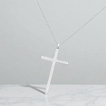 18K White Gold & 0.70 Carats Diamond Cross Pendant - Pobjoy Diamonds