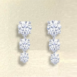 Three stone diamond drop earrings GIA certified. - Pobjoy