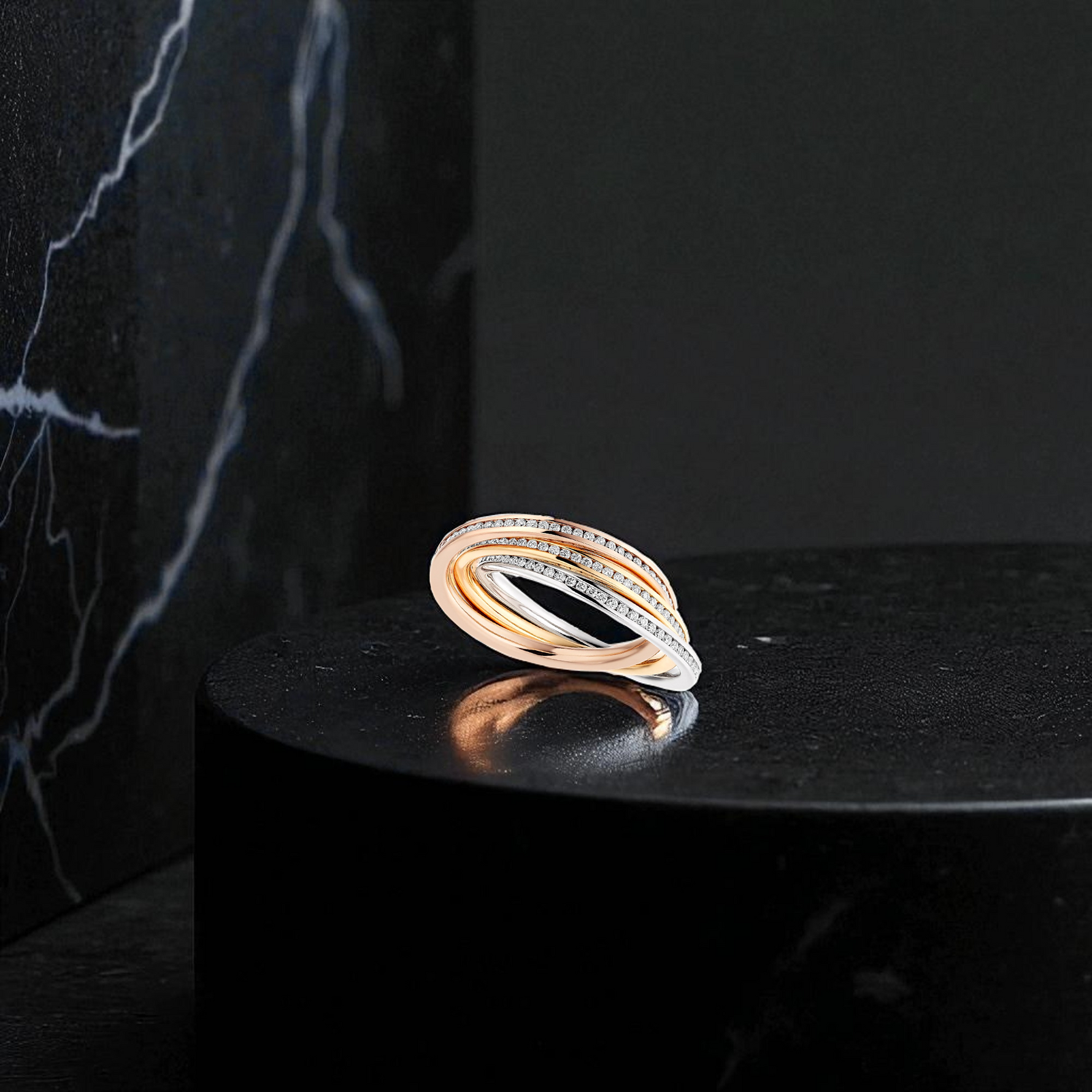 18K Russian Gold & Diamond 1.00 Carat Fully Eternity Ring