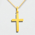 9K Yellow Gold Child's Straight Cross & Chain Medium