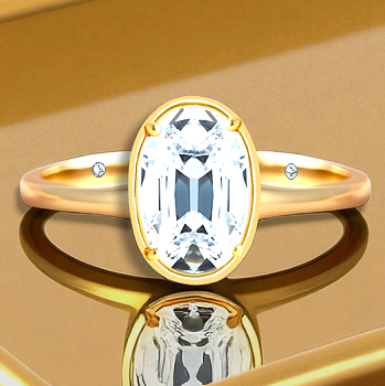 18K Yellow Gold Lab Grown 8.0 Carat Old Miner Diamond Vintage Style Ring