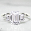1.80 Carat Emerald Cut Lab Diamond Trilogy Ring - D/VS1