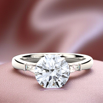 Solitaire & Baguette Diamond Ring 2.80 Carats E/VVS1 - GIA. Pobjoy Diamonds
