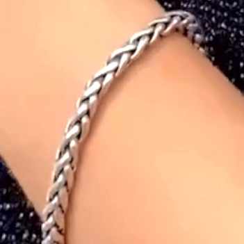 Handmade Ladies Sterling Silver Rope Bracelet & Designer Bolt Ring - Pobjoy Diamonds