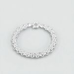 Handmade Ladies Sterling Silver Brick Chain Bracelet - Pobjoy Diamonds