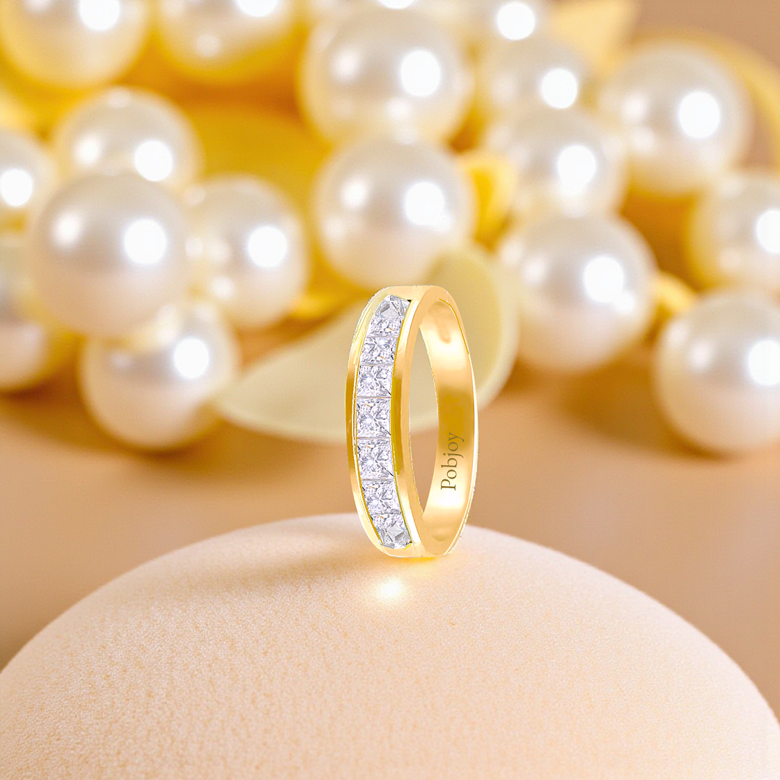 Channel Set Reverse Diamond Half Eternity Ring 2.00 Carats - Pobjoy Diamonds