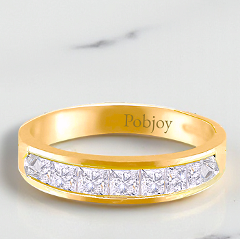 Channel Set Reverse Diamond Half Eternity Ring 2.00 Carats. Pobjoy Diamonds