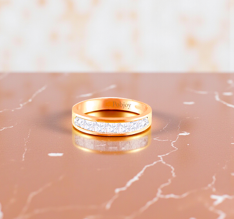 Channel Set Reverse Diamond Half Eternity Ring 2.00 Carats - Pobjoy Diamonds