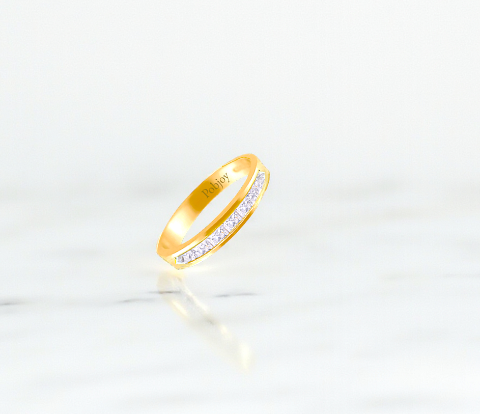 Channel Set Reverse Diamond Half Eternity Ring 1.00 Carat - Pobjoy Diamonds